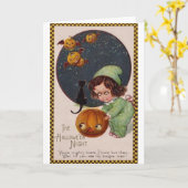 Halloween Night Wenskaart Kaart (Gele Bloem)