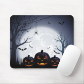 Halloween Night with Pumpkins & Flying Bats Muismat (Met muis)