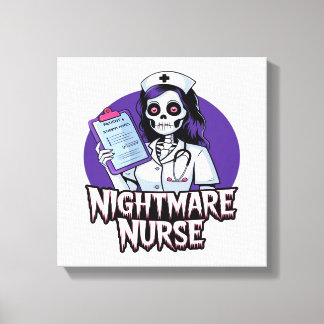 Halloween Nightmare Nurse Classic T-Shirt Canvas Afdruk