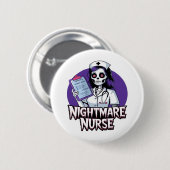 Halloween Nightmare Nurse Classic T-shirt Ronde Button 5,7 Cm (Voorkant /achterkant)