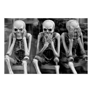 Halloween No Evil Skeletons Perfect Poster