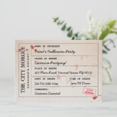 Halloween Nodig City Morgue Coroner's Kantoor uit Kaart (Staand voorkant)