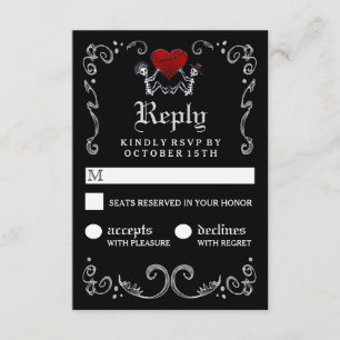 Halloween noir blanc Skeletons avec coeur RSVP