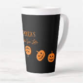 Halloween Noir et Orange Citrouille Latte Mug (Angle droit)