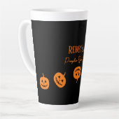 Halloween Noir et Orange Citrouille Latte Mug (Angle gauche)