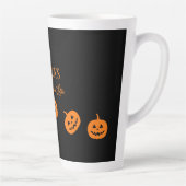 Halloween Noir et Orange Citrouille Latte Mug (Droite)