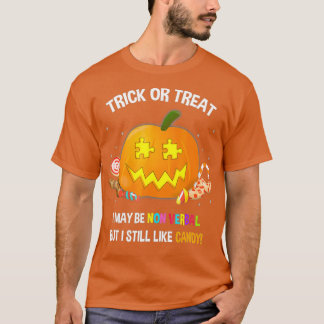 Halloween Non-Verbal Autism Trick or treat T-shirt