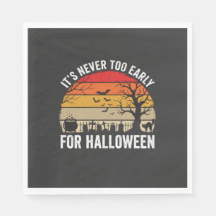 Halloween Nooit Te Vroeg Vintage Zonsondergang Servet
