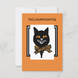 HALLOWEEN NOUVEAU BLACK CAT Gift Label Kaart