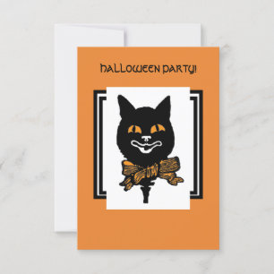 HALLOWEEN NOUVEAU BLACK CAT Gift Label Kaart