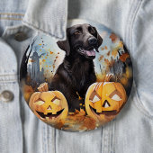 Halloween Nova Scotia met pompoenen eng Ronde Button 6,0 Cm (In situ)