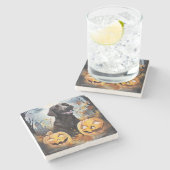 Halloween Nova Scotia met pompoenen eng Stenen Onderzetter (Zijkant)