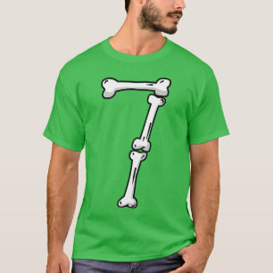 Halloween Nummer 7 Botten Skelet T-shirt