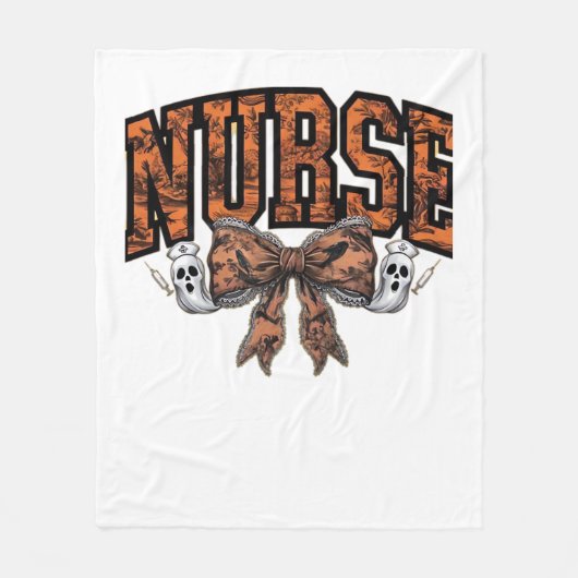 Halloween Nurse Coquette Bow Spooky Classic T-Shir Fleece Deken (Voorkant)