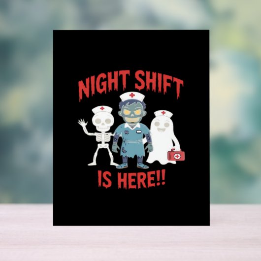 Halloween Nurse Funny Ghost Skeleton Zombie Essent Acryl Bord (Neutraal)