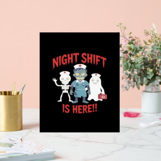 Halloween Nurse Funny Ghost Skeleton Zombie Essent Acryl Bord (Huwelijk)
