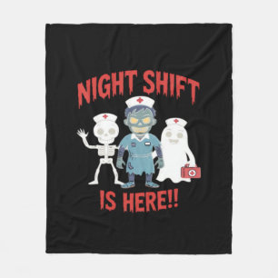 Halloween Nurse Funny Ghost Skeleton Zombie Essent Fleece Deken