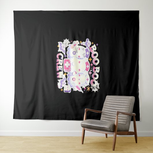 Halloween Nurse Ghost Squad Boo Boo Crew Funny Spo Wandkleed (In Situ (horizontaal))