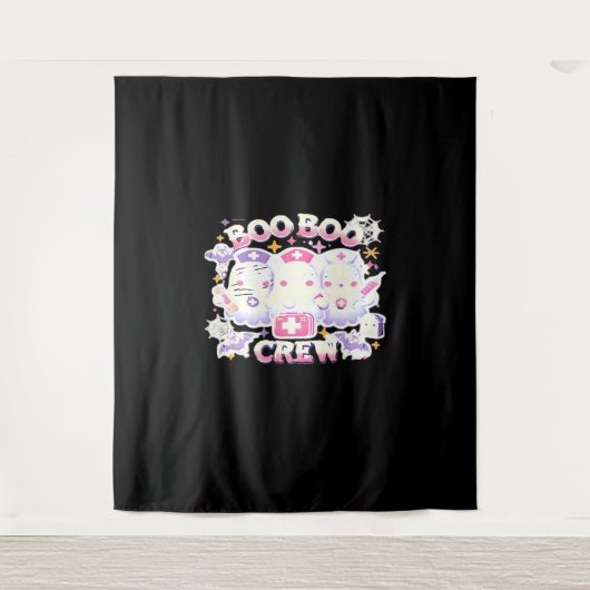 Halloween Nurse Ghost Squad Boo Boo Crew Funny Spo Wandkleed (Voorkant)
