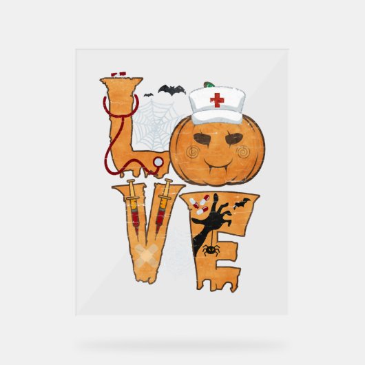 Halloween Nurse Gift Acryl Bord (Voorkant)