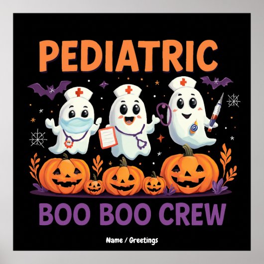 Halloween Nurse Pediatric Boo Boo Crew Funny Spook Poster (Voorkant)