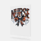 Halloween Nurse Scary Coquette Bow Classic T-shirt Acryl Bord (Hoek)