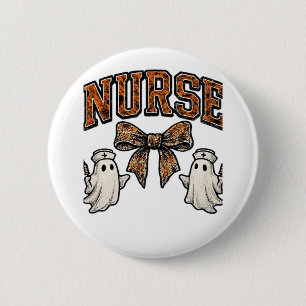 Halloween Nurse Scary Coquette Bow Classic T-shirt Ronde Button 5,7 Cm