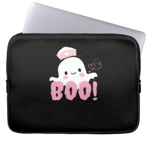 Halloween Nurse Shirten Vrouwen Boo! T-shirt Ghost Laptop Sleeve