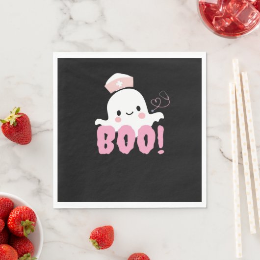 Halloween Nurse Shirten Vrouwen Boo! T-shirt Ghost Servet (Insitu)