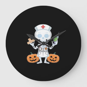 Halloween Nurse Skeleton Funny Joke Essential T-SH Grote Klok