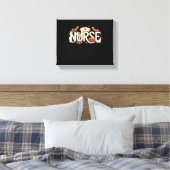 Halloween Nurse Typography - Spooky medisch ontwer Canvas Afdruk (Insitu (Slaapkamer))