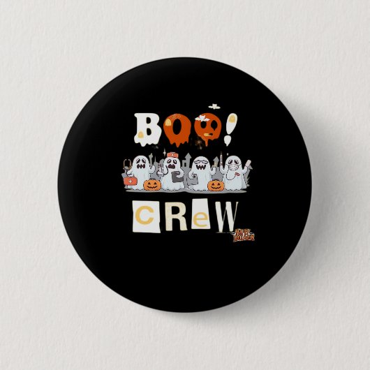 Halloween Nurses Boo Crew Classic T-shirt Ronde Button 5,7 Cm (Voorkant)