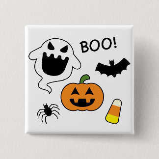 Halloween-objecten Vierkante Button 5,1 Cm