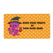 Halloween Octopus Etiket (Voorkant)