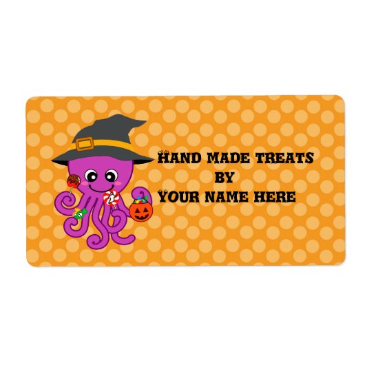 Halloween Octopus Etiket (Voorkant)
