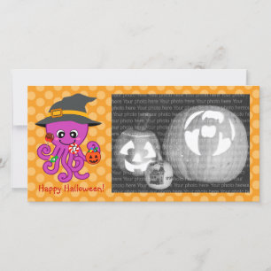 Halloween Octopus Feestdagenkaart