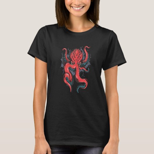 Halloween Octopus Squid Kraken T-shirt (Voorkant)
