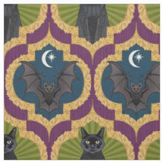 halloween ogee paars groen stof