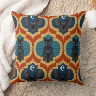 halloween ogee pima rood blauw kussen