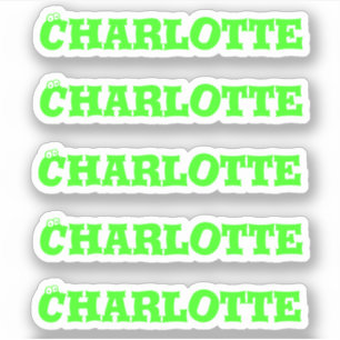 Halloween Ogen Neon Groene Naam Sticker