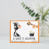 Halloween Oktober Zwangerschap Aankondiging Witch Briefkaart (Staand voorkant)