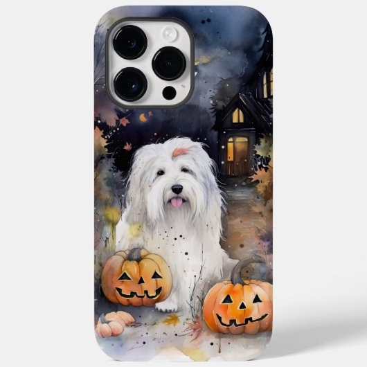 Halloween Old English Sheepdog with Pumpkins Scary Case-Mate iPhone Case (Achterkant)