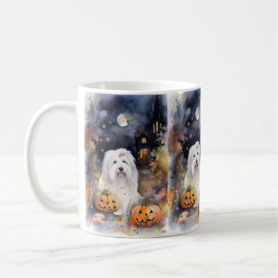 Halloween Old English Sheepdog with Pumpkins Scary Koffiemok