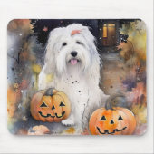 Halloween Old English Sheepdog with Pumpkins Scary Muismat (Voorkant)
