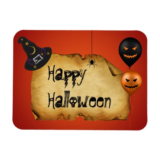 Halloween Old Parchment Greeting Magneet (Horizontaal)