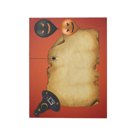 Halloween Old Parchment Greeting Notitieblok (Gedraaid)