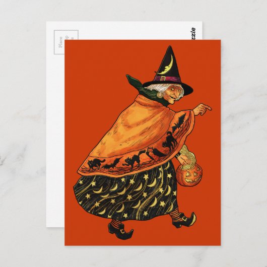  Halloween Old Witch Briefkaart (Voorkant / Achterkant)