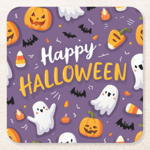 Halloween Onderzetters: ideaal voor Drinken! Vierkante Kartonnen Onderzetter