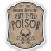 Halloween ongefilterde Poison Potion Fles Label (Voorkant)