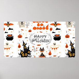 Halloween-ontwerpelementen. Halloween clipart met Poster